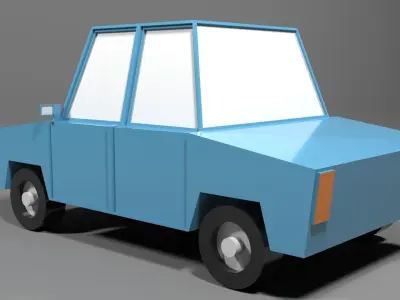 Cartoon Low Poly Car Free low-poly 3D model