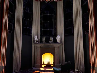 Gothic and Victorian Grand Manor Library 3D model