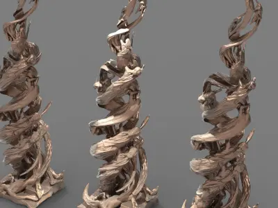 Siren Dance sculpture 2 3D model
