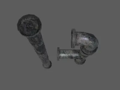Pipe model metal Low-poly 3D model