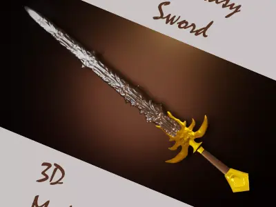 Fantasy sword 3D model 2