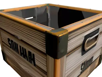 Detailed Wooden Ammunition Crate Low-poly 3D model