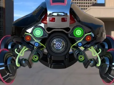 Drone model futuristic vehicle flying in air Free low-poly 3D model