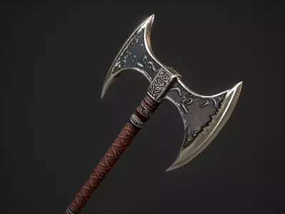 Decorative Battle Axe  Low-poly 3D model