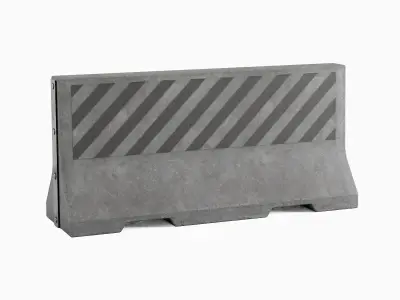 Large Concrete Barrier 04 Low-poly 3D model