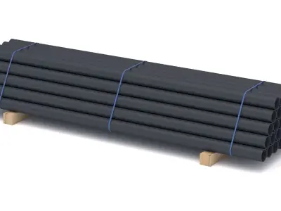 PVC Pipe with Pallet Low-poly 3D model