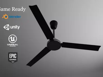 Game-Ready 3D Ceiling Fan Model  Blender Unity   Unreal 3D model