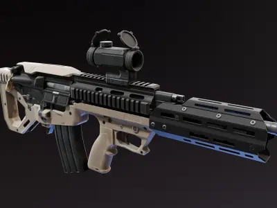 Bullpup AR Rifle Kit Low-poly 3D model