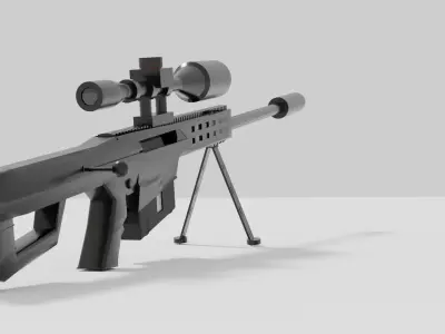 Sniper rifle 50BMG Free low-poly 3D model