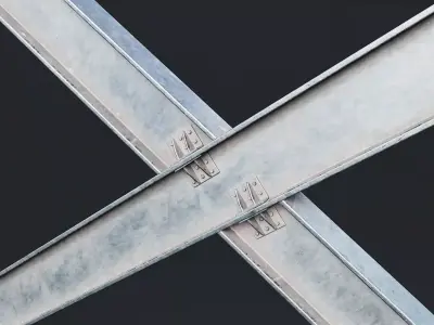 Steel Structural Beam Set - 1 Low-poly 3D model