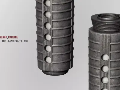 AR15 M4A1 Modular Handhuard Carbine Customizable Low-poly 3D model