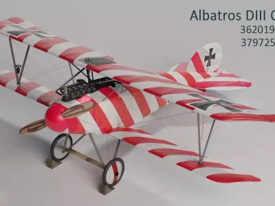 Albatros DIII WW1 Fighter Aircraft 3D Model 3D model