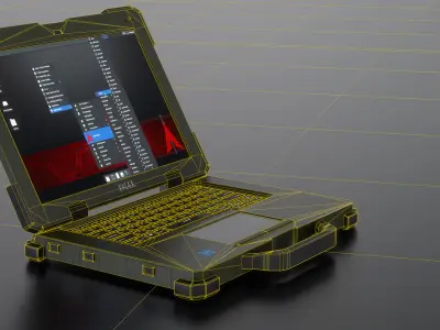 Military Laptop Low-poly 3D model purchase