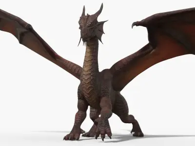 Dragon Fantasy Beast Standing 3D model