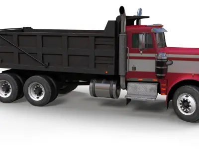 American Dump truck Low-poly 3D model