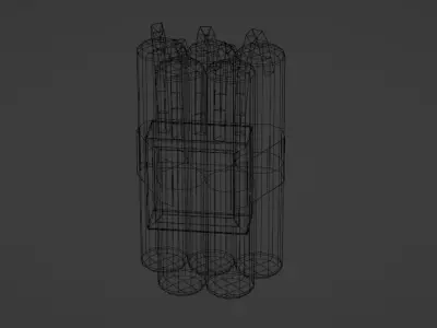 TNT Dynamite bundle Digital display timer Stylized Game ready Free low-poly 3D model