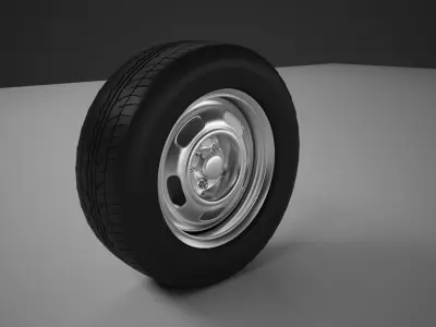 Classic car wheel 3D model