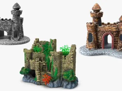 Aquarium Castles Collection 3D model
