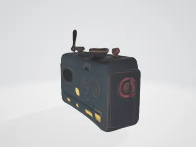 Vintage Futuristic Radio 3D Asset Low-poly 3D model
