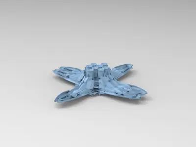 Floating cyber jet monolith 3 versions  3D model