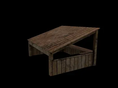 wooden store 3D model