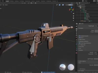 Automatic Sci-Fi Rifle Free 3D model