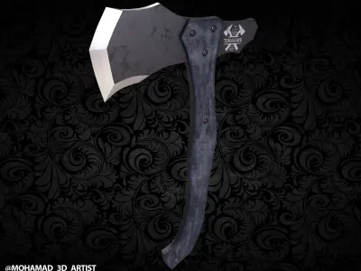 Tactical axe Low-poly 3D model purchase