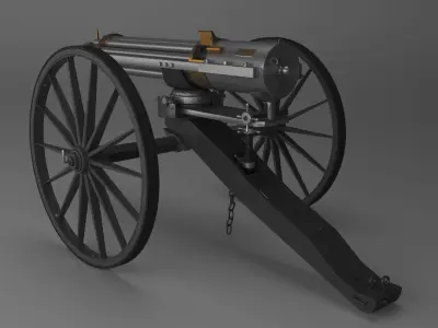 Gatling Gun 3D model get
