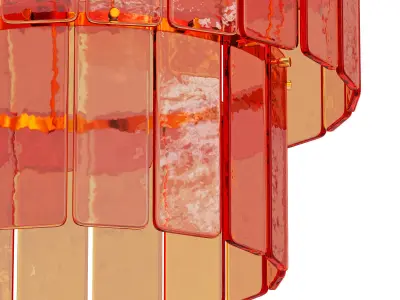 Houseof amber glass three light chandelier 3D model