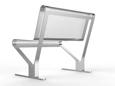 Waiting Room Seat V2 1 Big Seat 3D model