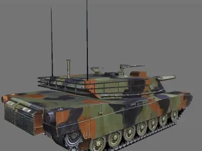  M1A1 Abrams tank low-poly 3d model Low-poly 3D model