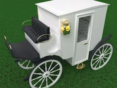 White Lady Carriage 3D model