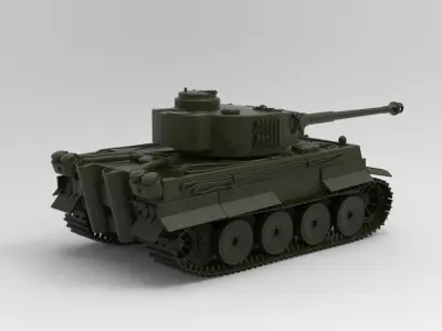 Tiger I Tank German Panzerkampfwagen 3D model