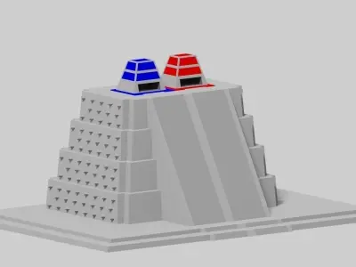 Low Poly Cartoon Simple Aztec Pyramid 3D model