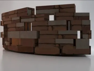 Round Barricade  Low-poly 3D model