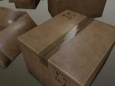 box set three boxes Low-poly 3D model