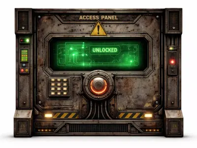 Sci-Fi Industrial Access Control Panel - PBR Low Poly Game Ready Low-poly 3D model