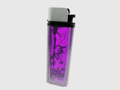 Low Poly Transparent Lighter Low-poly 3D model