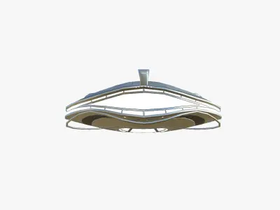 Alien Spaceship UFO D02 Aluminum - Sci Fi Spacecraft Design Low-poly 3D model