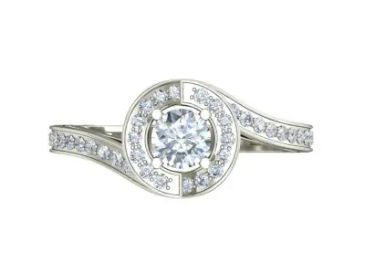 Solitaire Ring 3D print model 35