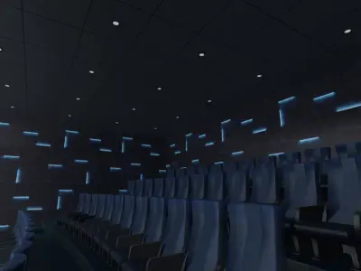 Modern Cinema Hall 02 Low-poly 3D model