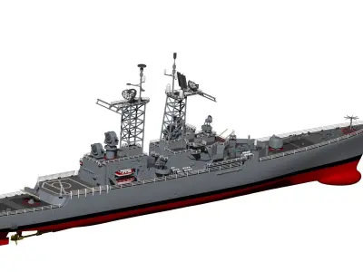 USS Truxtun CGN 35 3D print model
