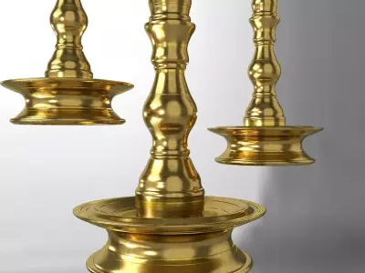 Traditional Brass Hanging Oil Lamp 3D print model