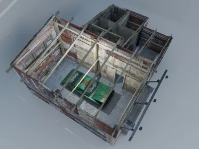 Shanty Garage Sun Motors Low-poly 3D model