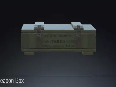Weapon Army Box with ammunition Low-poly 3D model