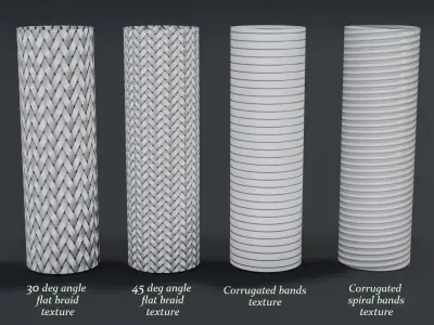 Corrugated and braid metal hose sleeving textures Texture
