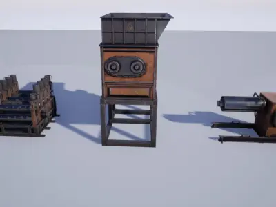 Industrial Conveyor Low-poly 3D model