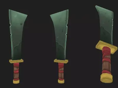 Jade Sword Free low-poly 3D model