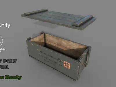 Army Crate 3 Low-poly 3D model