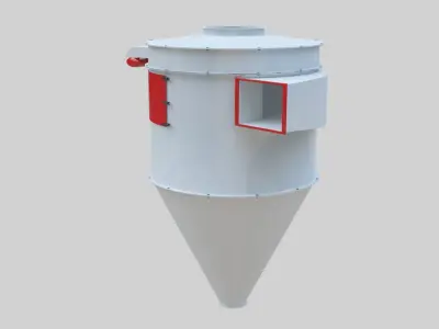 Dust Cyclone - Wheat Grain Flour Milling Machine Low-poly 3D model